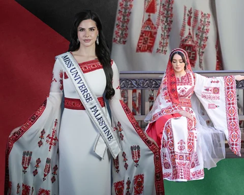 هنر فلسطینی در صحنه جهانی؛ گلدوزیهای اصیل بر تن دختر شایسته فلسطین